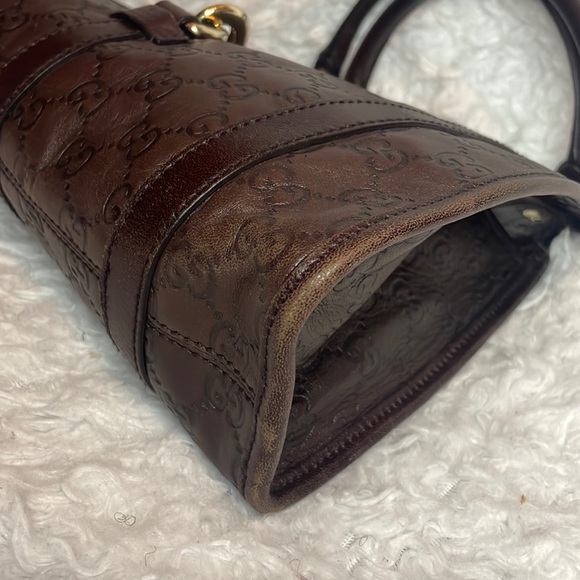 Gucci Joy Bardot GG Guccissima Small Brown Leather Shoulder Bag - Picture 10 of 17